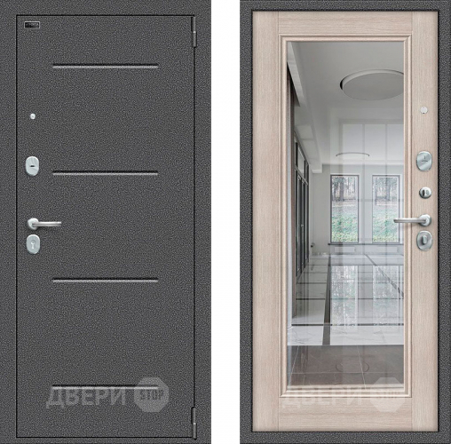 Входная металлическая Дверь Bravo Porta S-2 104/П61 с зеркалом Капучино в Электростали