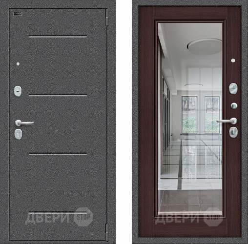Входная металлическая Дверь Bravo Porta S-2 104/П61 с зеркалом венге в Электростали