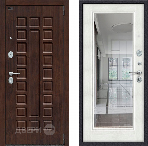 Входная металлическая Дверь Bravo Porta S-3 51/П61 с зеркалом Бьянко в Электростали