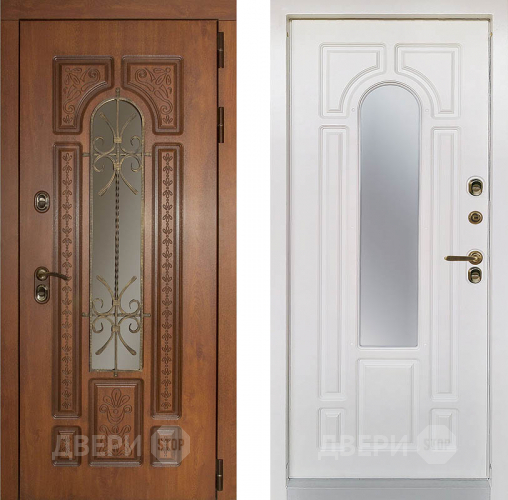 Дверь Заводская Лацио Термо Орех золотой/ Вайт (с терморазрывом) в Электростали