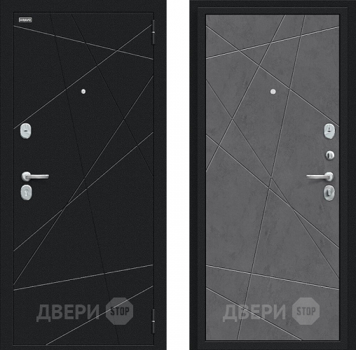 Входная металлическая Дверь Bravo Граффити-5 Букле черное/Slate Art в Электростали