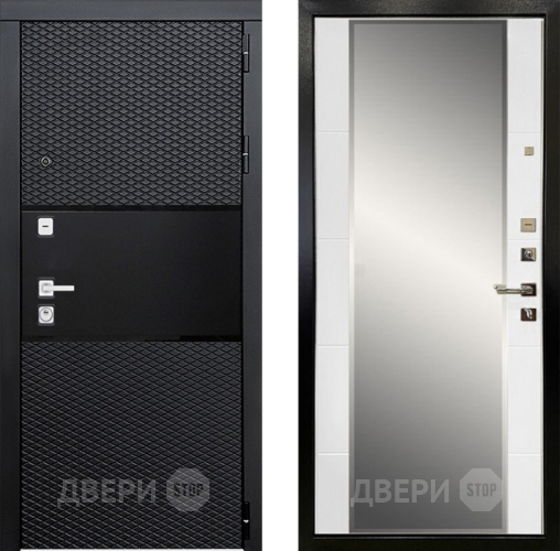 Входная металлическая Дверь Ратибор Прима 3К с зеркалом Белый матовый в Электростали