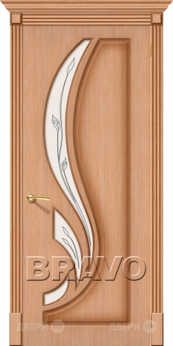 Межкомнатная дверь со стеклом Лилия (Дуб) в Электростали