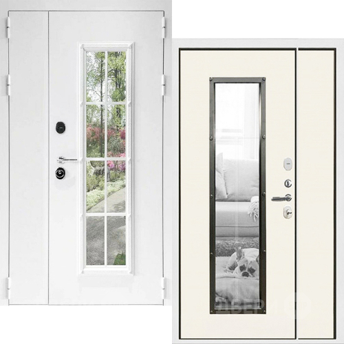 Входная металлическая Дверь Дверной Континент Тичино Двустворчатая Белая в Электростали