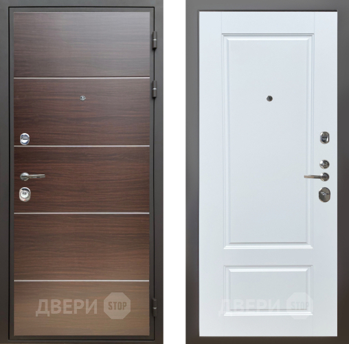 Входная металлическая Дверь Шелтер (SHELTER) Комфорт Венге структурный горизонт 4 Белый матовый в Электростали