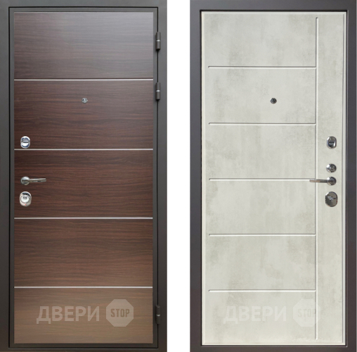 Входная металлическая Дверь Шелтер (SHELTER) Комфорт Венге структурный горизонт 11 Бетон крем в Электростали