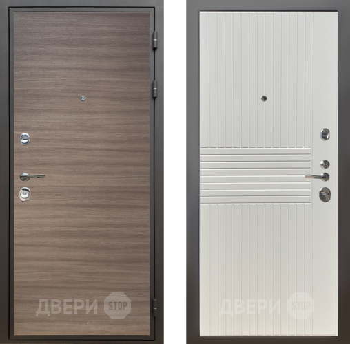 Входная металлическая Дверь Шелтер (SHELTER) Комфорт Дуб тоскано поперечный 10 Силк Сноу в Электростали