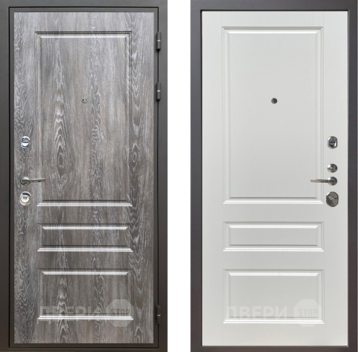 Входная металлическая Дверь Шелтер (SHELTER) Комфорт Дуб шале серебро 1 Белый ясень в Электростали