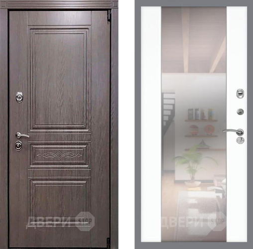 Входная металлическая Дверь Рекс (REX) Пренмиум-S СБ-16 Зеркало Силк Сноу в Электростали