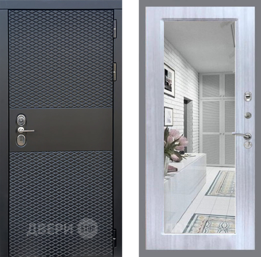 Входная металлическая Дверь Стоп БЛЭК CISA Зеркало Сандал белый в Электростали