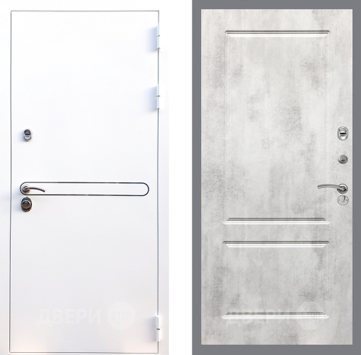 Входная металлическая Дверь Стоп Лайн Вайт ФЛ-117 Бетон светлый в Электростали