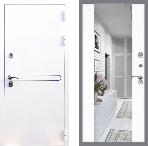 Дверь Стоп Лайн Вайт Зеркало СБ-16 Силк Сноу в Электростали