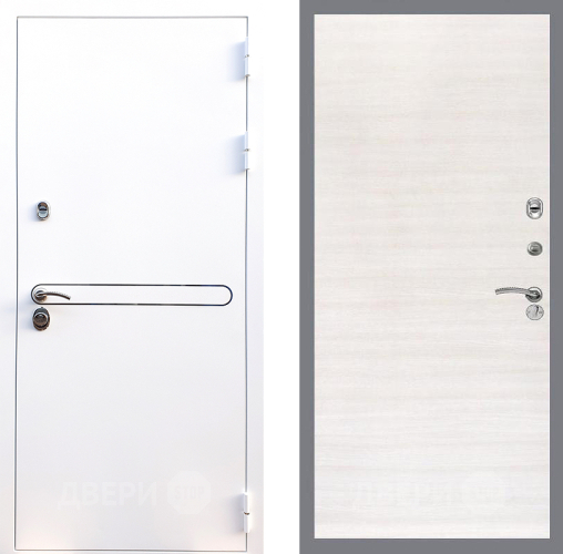 Входная металлическая Дверь Стоп Лайн Вайт Гладкая Акация светлая в Электростали