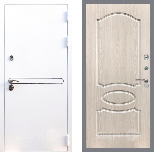 Входная металлическая Дверь Стоп Лайн Вайт ФЛ-128 Беленый дуб в Электростали