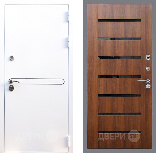 Входная металлическая Дверь Стоп Лайн Вайт СБ-14 Орех бренди в Электростали