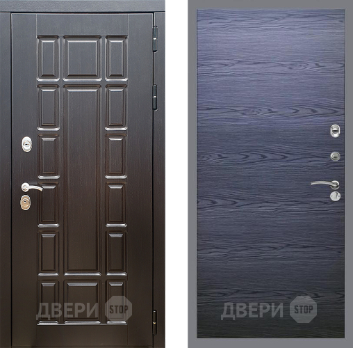 Входная металлическая Дверь Стоп НЬЮ ЙОРК Гладкая Дуб тангенальный черный в Электростали