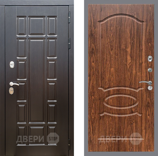 Входная металлическая Дверь Стоп НЬЮ ЙОРК ФЛ-128 орех тисненый в Электростали