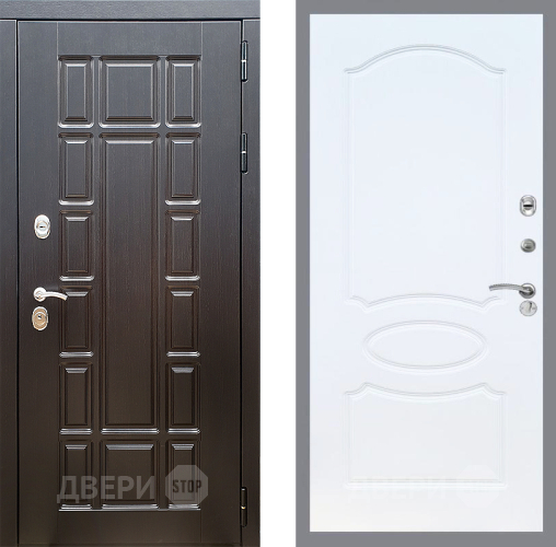 Входная металлическая Дверь Стоп НЬЮ ЙОРК ФЛ-128 Белый ясень в Электростали