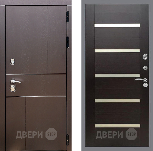 Входная металлическая Дверь Стоп УРБАН СБ-14 венге поперечный в Электростали