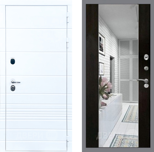 Входная металлическая Дверь Стоп ТРЕНДО Зеркало СБ-16 Венге в Электростали