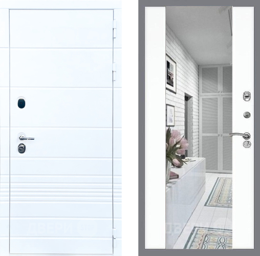 Дверь Стоп ТРЕНДО Зеркало СБ-16 Силк Сноу в Электростали