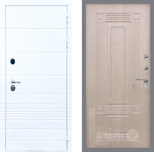 Входная металлическая Дверь Стоп ТРЕНДО ФЛ-2 Беленый дуб в Электростали