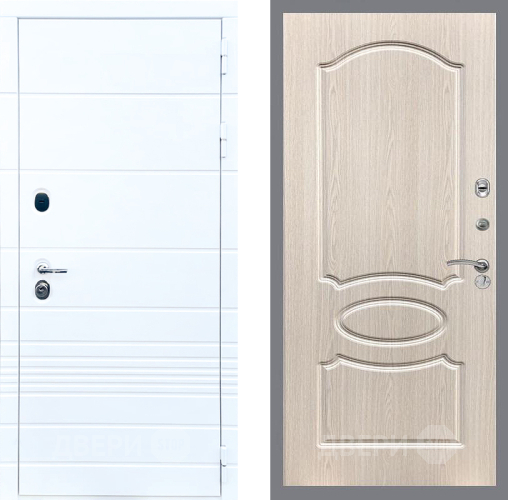 Входная металлическая Дверь Стоп ТРЕНДО ФЛ-128 Беленый дуб в Электростали