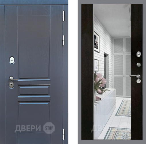 Входная металлическая Дверь Стоп ПЛАТИНУМ Зеркало СБ-16 Венге в Электростали