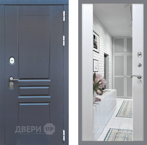 Входная металлическая Дверь Стоп ПЛАТИНУМ Зеркало СБ-16 Лиственница беж в Электростали