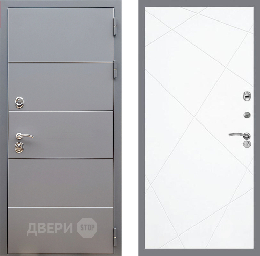 Входная металлическая Дверь Стоп АРТ ГРАФИТ ФЛ-291 Силк Сноу в Электростали