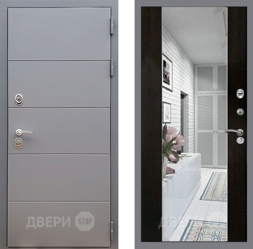 Входная металлическая Дверь Стоп АРТ ГРАФИТ Зеркало СБ-16 Венге в Электростали