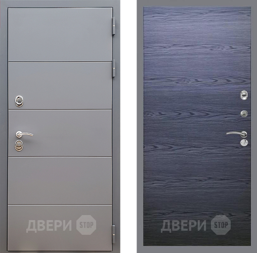 Входная металлическая Дверь Стоп АРТ ГРАФИТ Гладкая Дуб тангенальный черный в Электростали