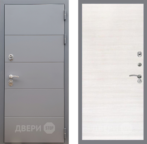 Входная металлическая Дверь Стоп АРТ ГРАФИТ Гладкая Акация светлая в Электростали