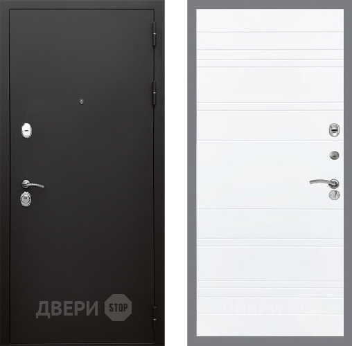 Входная металлическая Дверь Стоп КЛАССИК Шагрень Лайн Силк Сноу в Электростали