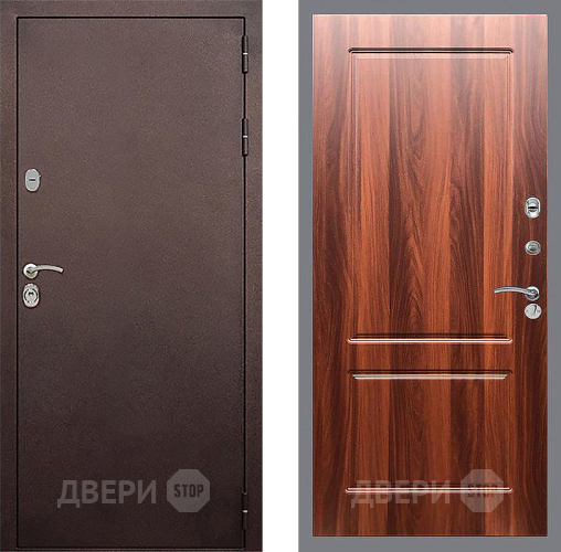 Входная металлическая Дверь Стоп КЛАССИК Медь ФЛ-117 Итальянский орех в Электростали