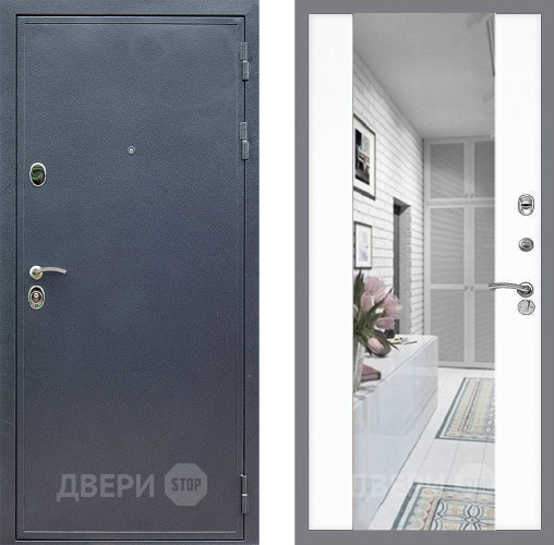 Входная металлическая Дверь Стоп СИЛЬВЕР Зеркало СБ-16 Силк Сноу в Электростали