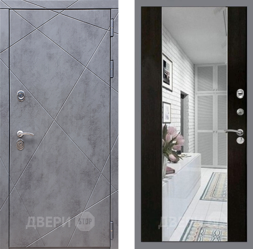 Входная металлическая Дверь Стоп Лучи Зеркало СБ-16 Венге в Электростали