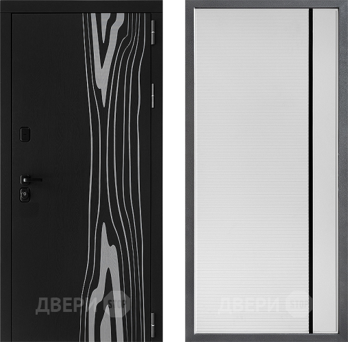 Входная металлическая Дверь Дверной континент ДК-12 ФЛ-757 Черное Стекло Софт милк в Электростали