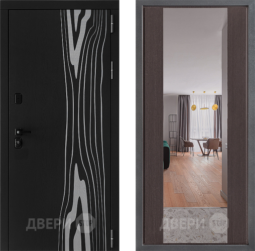 Входная металлическая Дверь Дверной континент ДК-12 ФЛЗ-1 Зеркало Венге в Электростали