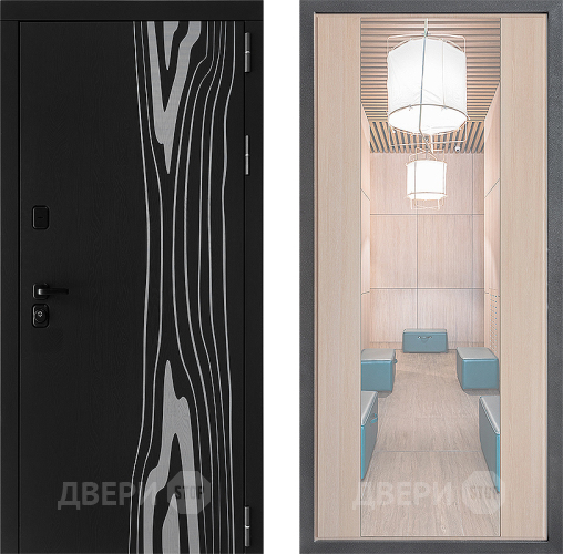 Входная металлическая Дверь Дверной континент ДК-12 ФЛЗ-1 Зеркало Капучино в Электростали