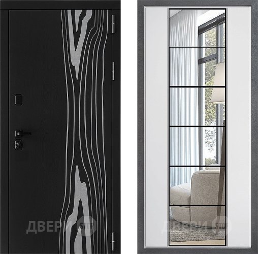 Входная металлическая Дверь Дверной континент ДК-12 ФЛЗ-2 Зеркало Белый софт в Электростали