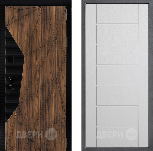 Входная металлическая Дверь Дверной континент ДК-11 ФЛ-Лайн Белое дерево в Электростали