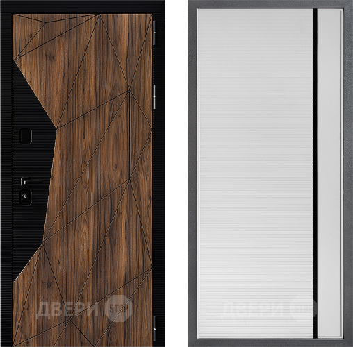 Входная металлическая Дверь Дверной континент ДК-11 ФЛ-757 Черное Стекло Софт милк в Электростали