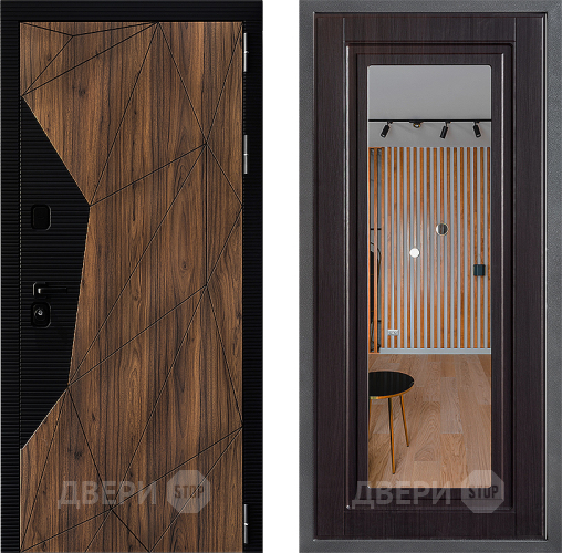 Входная металлическая Дверь Дверной континент ДК-11 ФЛЗ Зеркало Венге в Электростали