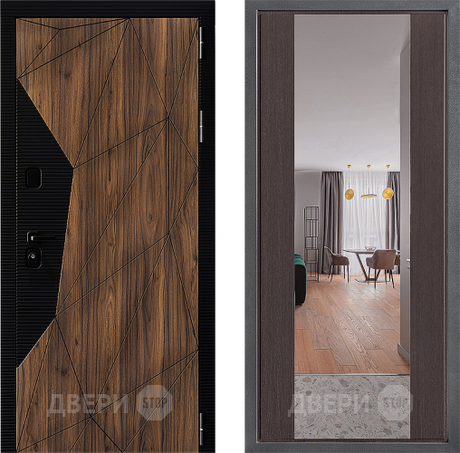 Входная металлическая Дверь Дверной континент ДК-11 ФЛЗ-1 Зеркало Венге в Электростали