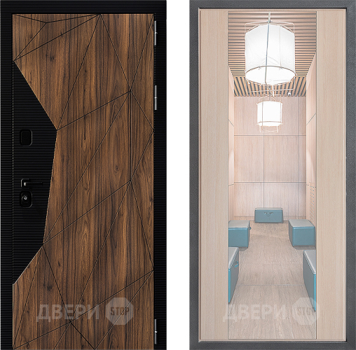 Входная металлическая Дверь Дверной континент ДК-11 ФЛЗ-1 Зеркало Капучино в Электростали