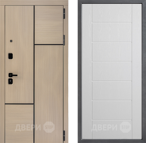 Входная металлическая Дверь Дверной континент ДК-14 ФЛ-Лайн Белое дерево в Электростали