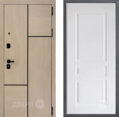 Входная металлическая Дверь Дверной континент ДК-14 ФЛ-243 Альберо Браш серебро в Электростали