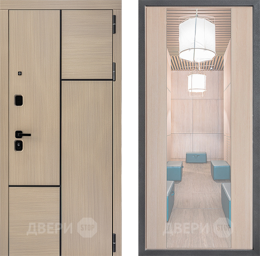 Входная металлическая Дверь Дверной континент ДК-14 ФЛЗ-1 Зеркало Капучино в Электростали