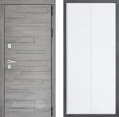 Входная металлическая Дверь Дверной континент ДК-10 ФЛ-Кватро Белое дерево в Электростали